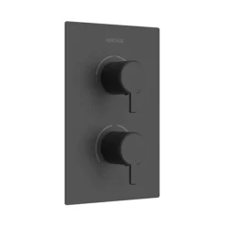 Heritage Dartmouth 2 Outlet Twin Concealed Thermostatic Shower Valve - Matt Black