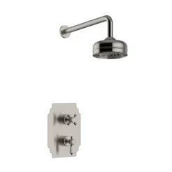 Heritage Glastonbury Recessed Shower With Premium Fixed Head Kit - Brushed Nickel