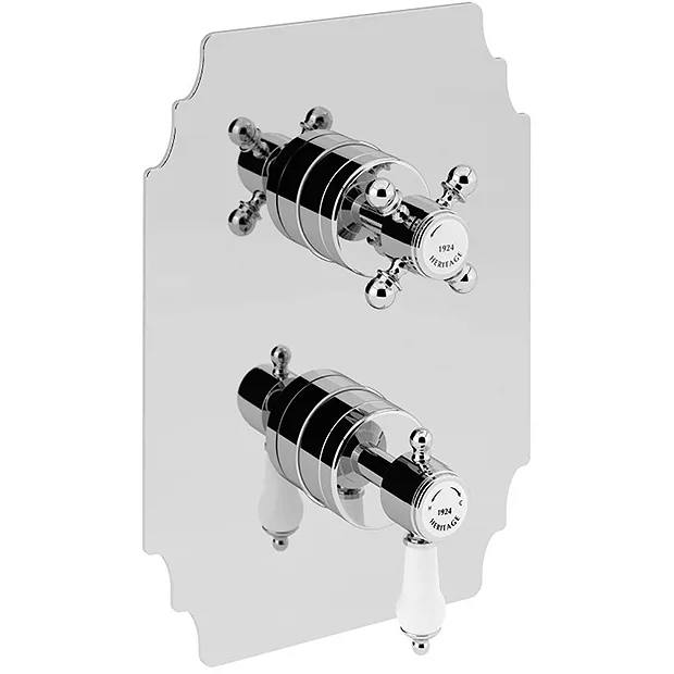 Heritage Glastonbury Twin Concealed Shower Valve - Chrome 3 Heritage Glastonbury Twin Concealed Shower Valve - Chrome