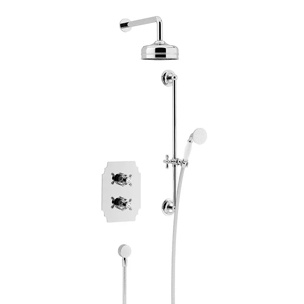 Heritage Hartlebury Recessed Shower With Premium Fixed Head And Flexible Riser Kit - Chrome 4 Heritage Hartlebury Recessed Shower With Premium Fixed Head And Flexible Riser Kit - Chrome - Image 2
