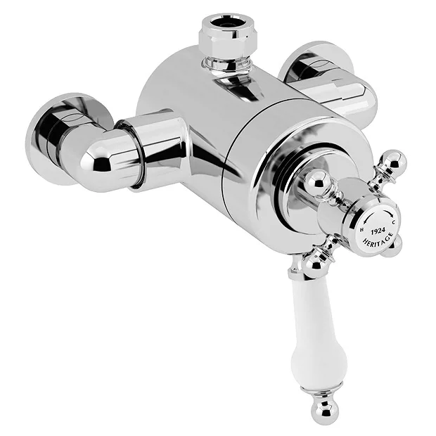 Heritage Hartlebury Exposed Shower With Premium Fixed Riser Kit - Chrome 3 Heritage Hartlebury Exposed Shower With Premium Fixed Riser Kit - Chrome