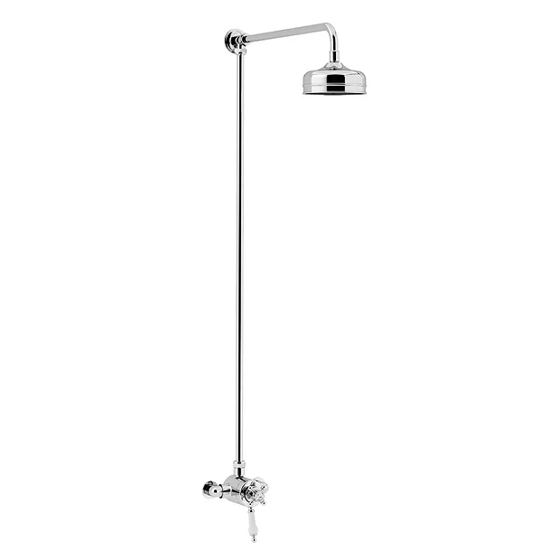 Heritage Hartlebury Exposed Shower With Premium Fixed Riser Kit - Chrome 4 Heritage Hartlebury Exposed Shower With Premium Fixed Riser Kit - Chrome - Image 2