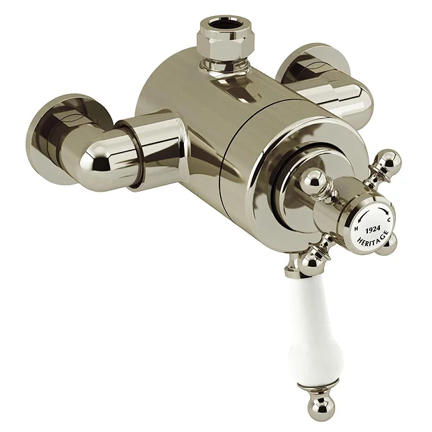 Heritage Hartlebury Exposed Shower With Premium Fixed Riser Kit - Vintage Gold 3 Heritage Hartlebury Exposed Shower With Premium Fixed Riser Kit - Vintage Gold