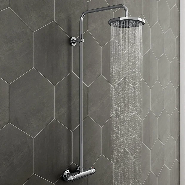 Cruze Modern Round Thermostatic Bar Shower Valve & Riser Kit - Chrome 4 Cruze Modern Round Thermostatic Bar Shower Valve & Riser Kit - Chrome - Image 2