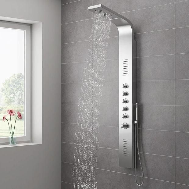 Milan Shower Tower Panel - Stainless Steel (Thermostatic) 4 Milan Shower Tower Panel - Stainless Steel (Thermostatic) - Image 2