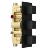 Arezzo Matt Black Square Triple Thermostatic Shower Pack With Head + Handset -Triton Sales Store sq3blkpk nw d4