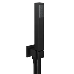 Arezzo 400mm Matt Black Recessed Square Shower Package With Concealed Valve + Handset
