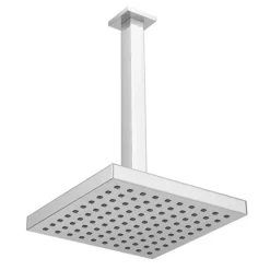 Modern Square Triple Valve With Diverter, Ceiling Mounted Square Shower Head, 4 Body Jets + Slider -Triton Sales Store sqsp3d1