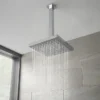 Modern Square Triple Valve With Diverter, Ceiling Mounted Square Shower Head, 4 Body Jets + Slider -Triton Sales Store sqsp3nd5