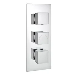 Modern Square Triple Valve With Diverter, Ceiling Mounted Square Shower Head, 4 Body Jets + Slider -Triton Sales Store sqsp3newdetail1