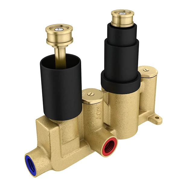 Arezzo Square Modern Concealed Twin Shower Valve - Matt Black 5 Arezzo Square Modern Concealed Twin Shower Valve - Matt Black - Image 3