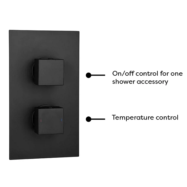 Arezzo Square Modern Concealed Twin Shower Valve - Matt Black 7 Arezzo Square Modern Concealed Twin Shower Valve - Matt Black - Image 5
