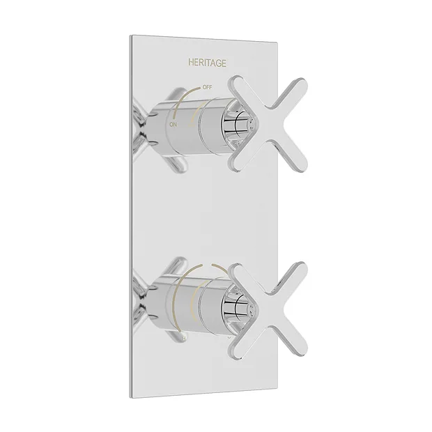 Heritage Salcombe 2 Outlet Twin Concealed Thermostatic Shower Valve - Chrome 3 Heritage Salcombe 2 Outlet Twin Concealed Thermostatic Shower Valve - Chrome