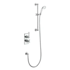 Burlington Trent Thermostatic Concealed Single Outlet Shower Valve With Slide Rail, Hose & Handset