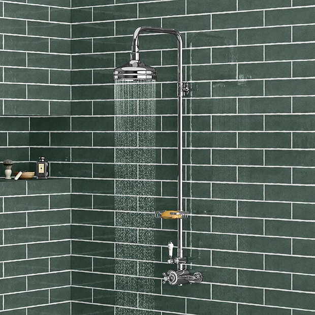 Trafalgar Traditional Shower Incl. Rigid Riser, Fixed Head & Soap Basket 3 Trafalgar Traditional Shower Incl. Rigid Riser, Fixed Head & Soap Basket