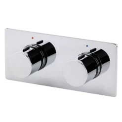 Venice Modern 1 Outlet Twin Round Concealed Shower Mixer Valve - Chrome