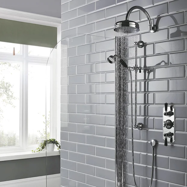 Hudson Reed Topaz Black Triple Concealed Shower With Slide Rail Kit & Fixed Head 4 Hudson Reed Topaz Black Triple Concealed Shower With Slide Rail Kit & Fixed Head - Image 2