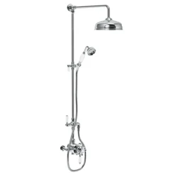 Trafalgar Victorian Exposed Valve Inc. Rigid Riser Kit, Diverter, 8" Rose + Handset -Triton Sales Store trafalgarvictorianexposedvalveincrigidriserkitdiverter8inchshowerrosehandsetd1
