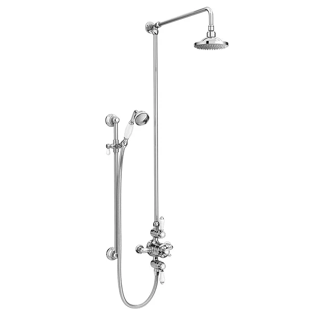 Trafalgar Triple Exposed Thermostatic Shower Valve + Slider Rail Kit With Rigid Riser 4 Trafalgar Triple Exposed Thermostatic Shower Valve + Slider Rail Kit With Rigid Riser - Image 2