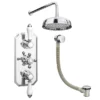 Trafalgar 2 Outlet Shower System (Fixed Shower Head + Overflow Bath Filler) -Triton Sales Store trd2ss n d2