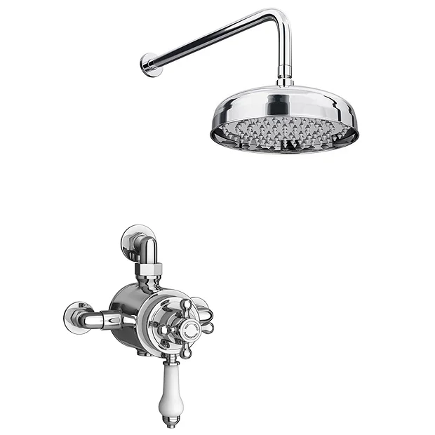 Trafalgar Dual Exposed Thermostatic Shower Pack (inc. Valve, Elbow + Fixed Shower Head) 4 Trafalgar Dual Exposed Thermostatic Shower Pack (inc. Valve, Elbow + Fixed Shower Head) - Image 2