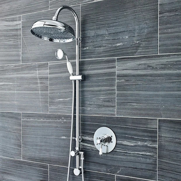 Hudson Reed Topaz White Dual Concealed Thermostatic Shower Valve Chrome 3 Hudson Reed Topaz White Dual Concealed Thermostatic Shower Valve Chrome