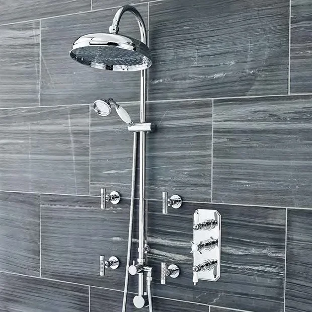 Ultra Traditional Triple Concealed Shower With Luxury Shower Kit & 4 Body Jets 4 Ultra Traditional Triple Concealed Shower With Luxury Shower Kit & 4 Body Jets - Image 2