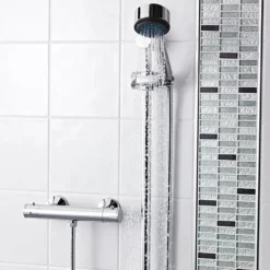 Nuie ABS Round Thermostatic Bar Valve - Bottom Outlet - Chrome